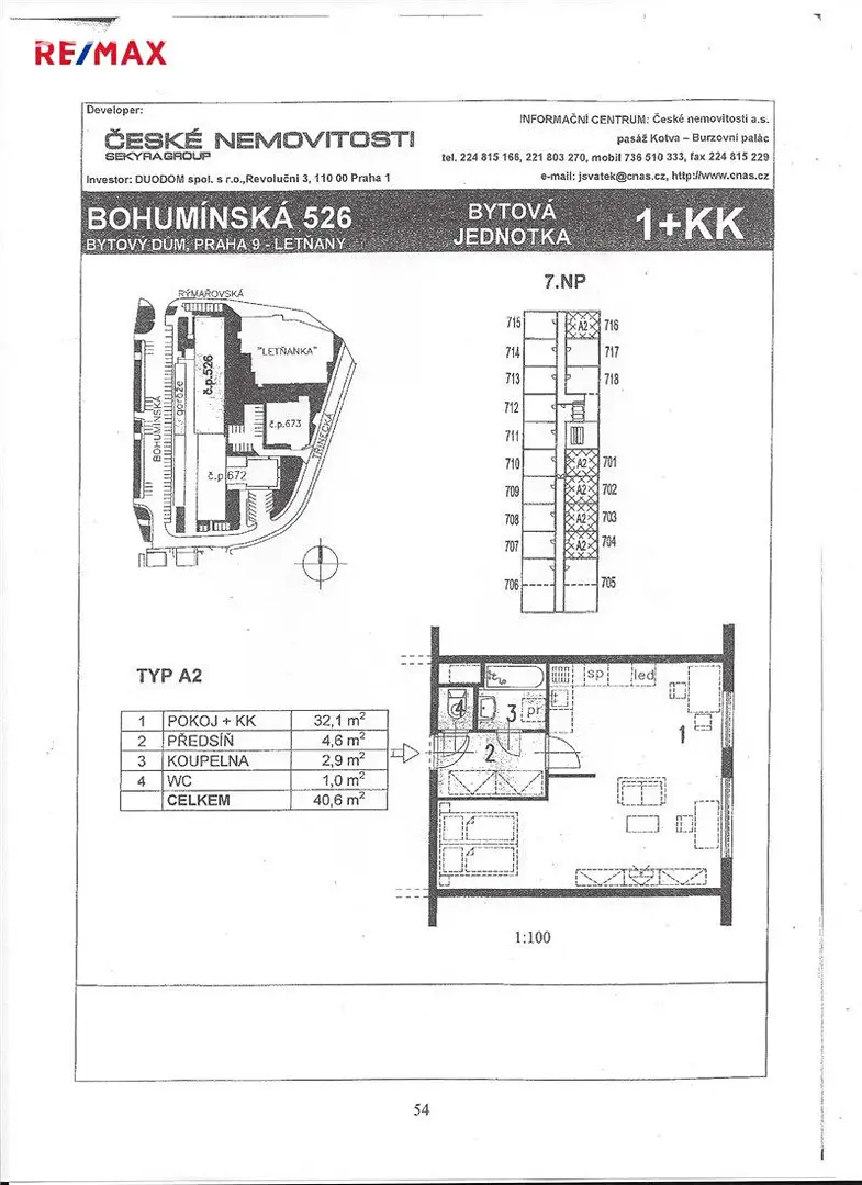 Pronájem bytu 1+kk 41 m², Bohumínská, Praha 9 - Letňany