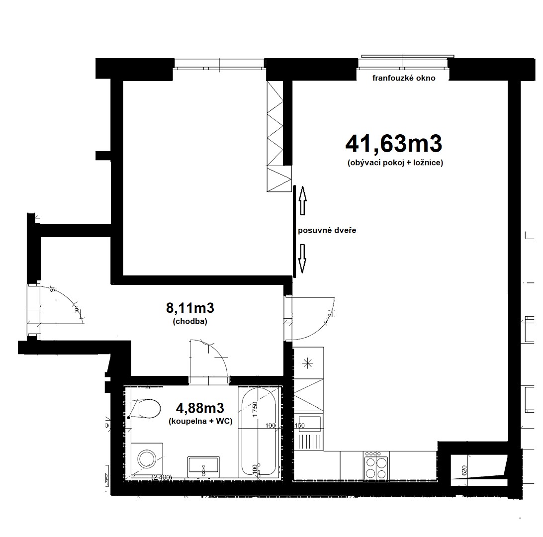 Pronájem bytu 2+kk 57 m², třída SNP, Hradec Králové - Slezské Předměstí