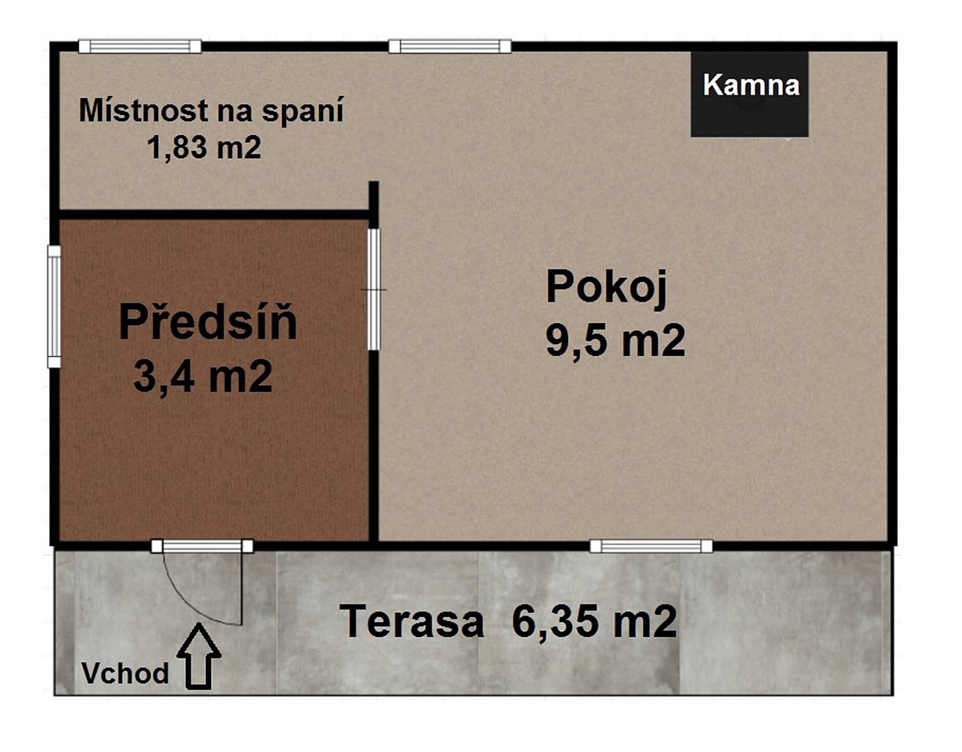 Prodej  chaty 15 m², pozemek 357 m², Příchovice, okres Plzeň-jih