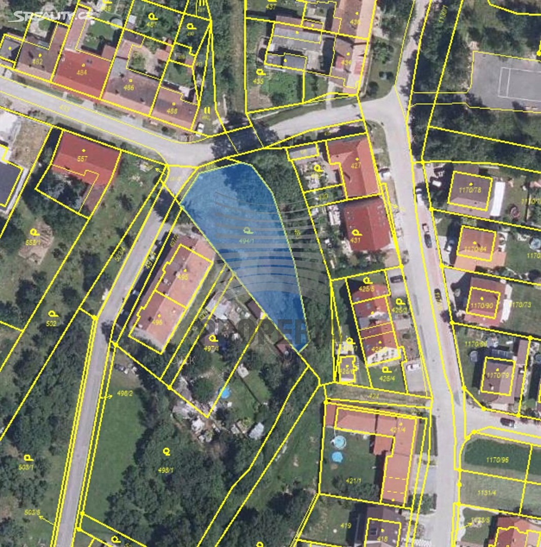 Prodej  stavebního pozemku 1 061 m², Heršpice, okres Vyškov