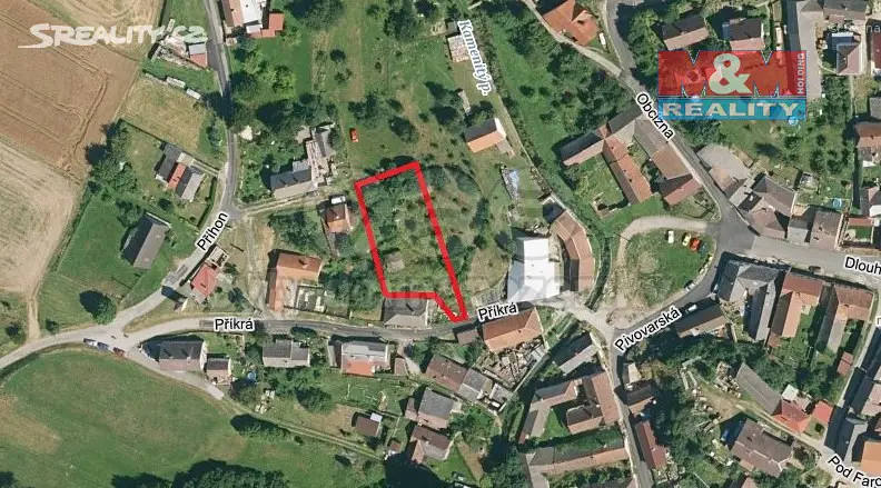 Prodej  stavebního pozemku 987 m², Strmilov, okres Jindřichův Hradec