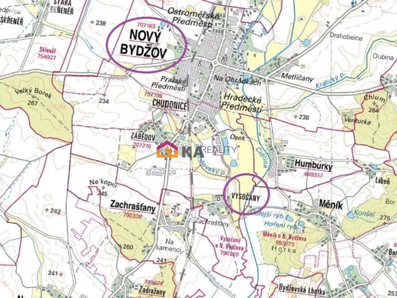 Prodej  pole 13 214 m², Nový Bydžov - Vysočany, okres Hradec Králové