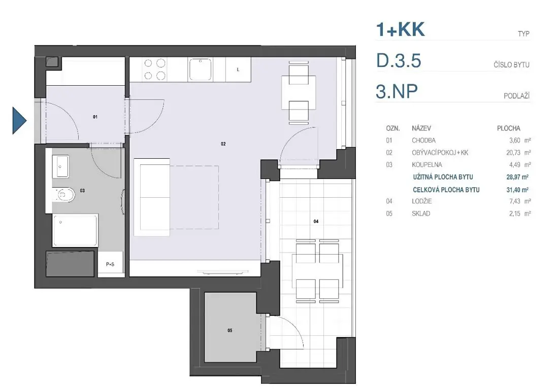 Prodej bytu 1+kk 41 m², Na Palouku, Praha 10 - Strašnice