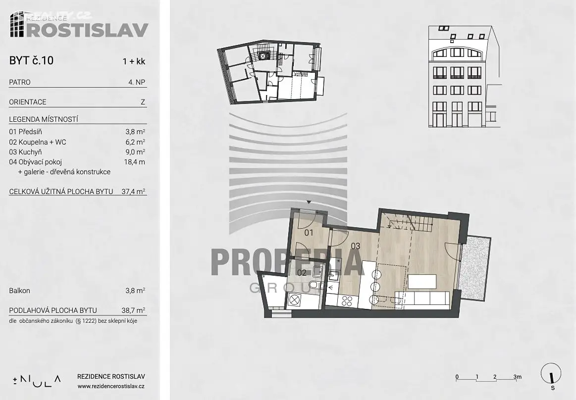 Prodej bytu 2+kk 37 m², Rostislavovo náměstí, Brno - Královo Pole