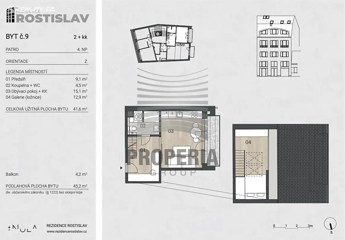 Prodej bytu 2+kk 42 m², Rostislavovo náměstí, Brno - Královo Pole