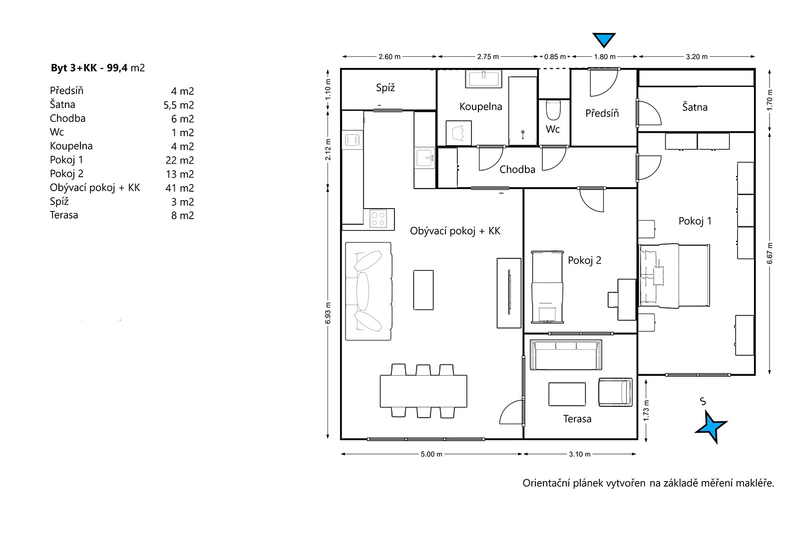 Prodej bytu 3+kk 107 m², Severní, Modřice