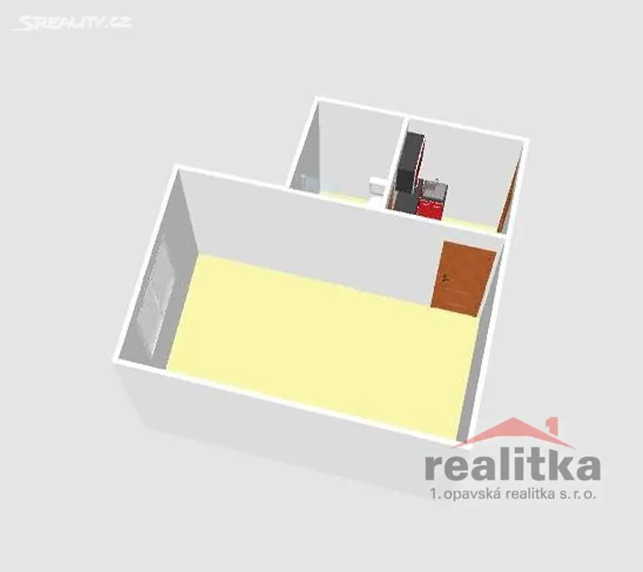 Pronájem bytu 1+kk 21 m², Masařská, Opava - Město