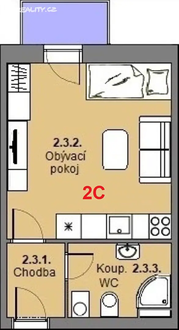 Prodej bytu 1+kk 25 m², České Budějovice - České Budějovice 5, okres České Budějovice