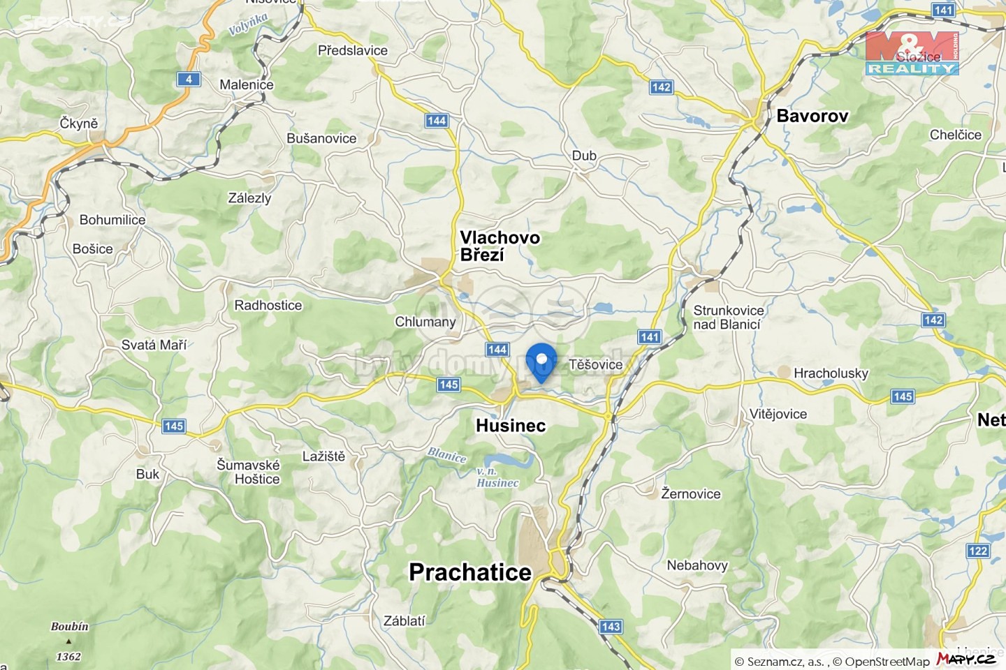 Prodej  pole 19 034 m², Husinec, okres Prachatice