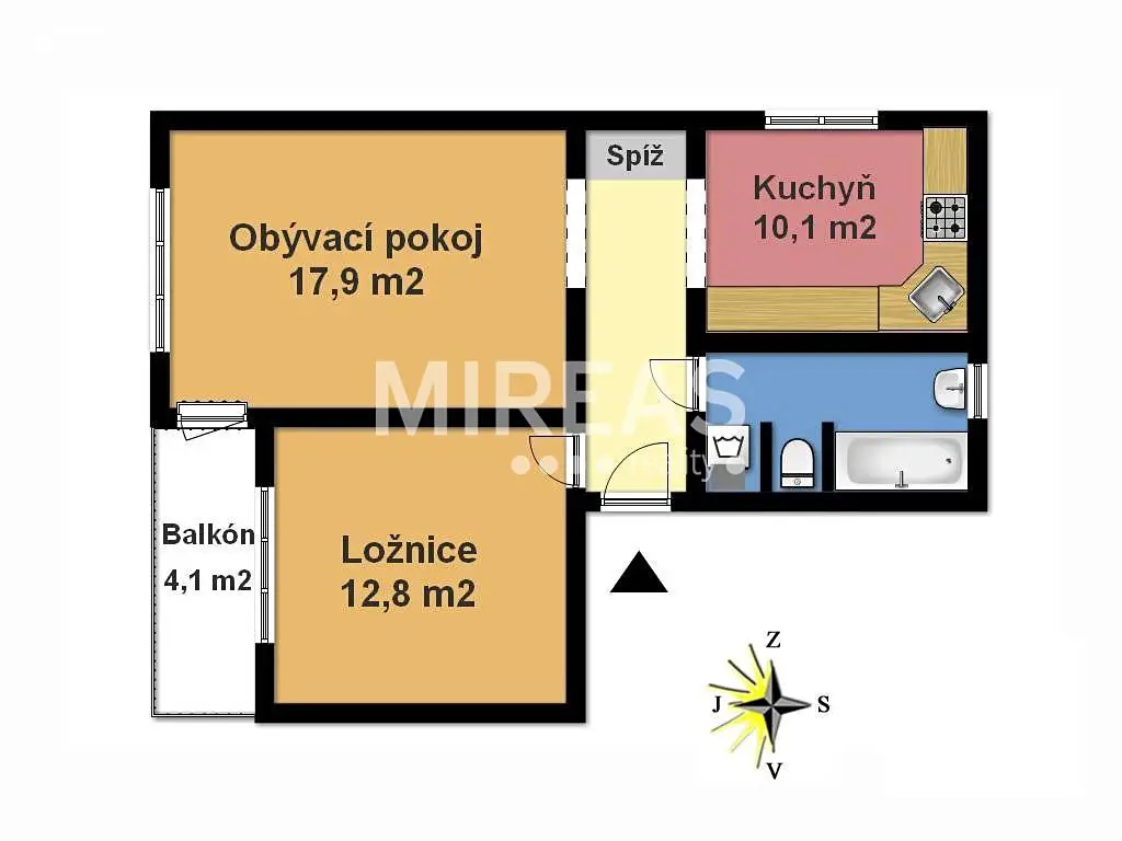 Pronájem bytu 2+kk 57 m², 9. května, Kostomlaty nad Labem