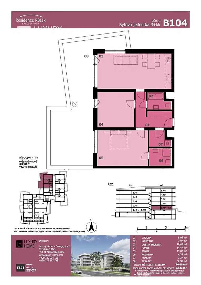 Prodej bytu 3+kk 92 m², Sedlecká, Karlovy Vary - Rybáře