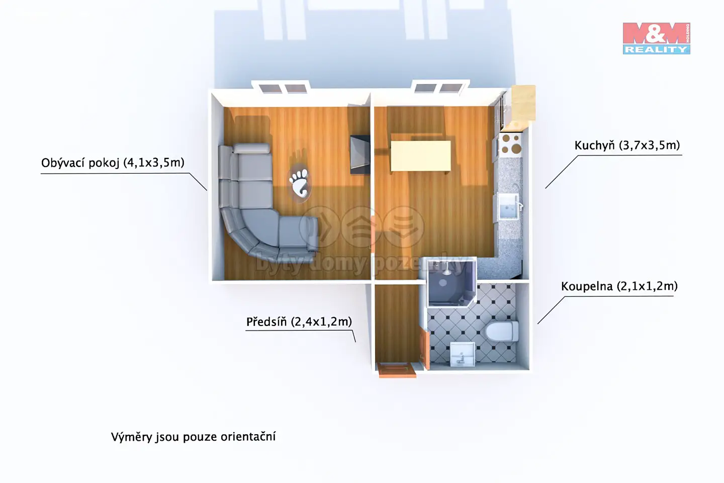 Prodej bytu 1+1 40 m², Lipnická, Spálené Poříčí