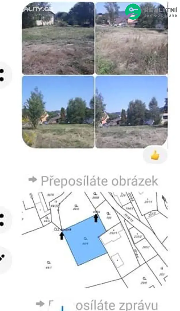 Prodej  stavebního pozemku 802 m², Cvikov, okres Česká Lípa