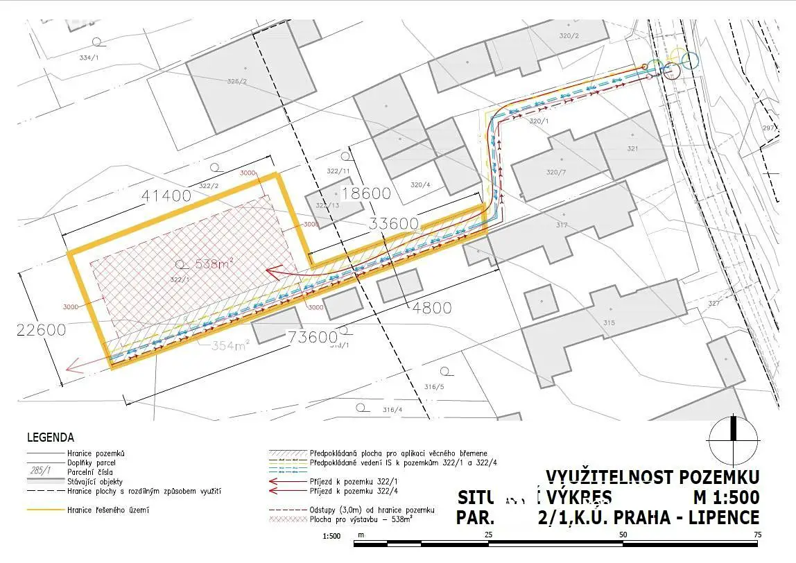 Prodej  stavebního pozemku 1 108 m², Praha 5 - Lipence