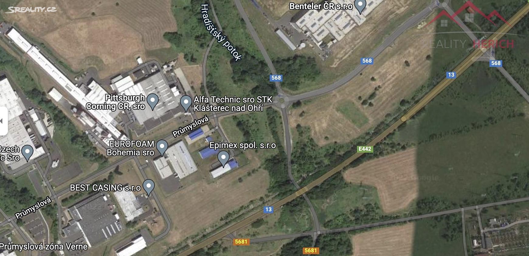 Prodej  komerčního pozemku 639 m², Průmyslová, Klášterec nad Ohří - Vernéřov