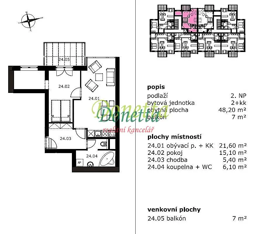 Prodej bytu 2+kk 58 m², K Meteoru, Hradec Králové - Svobodné Dvory
