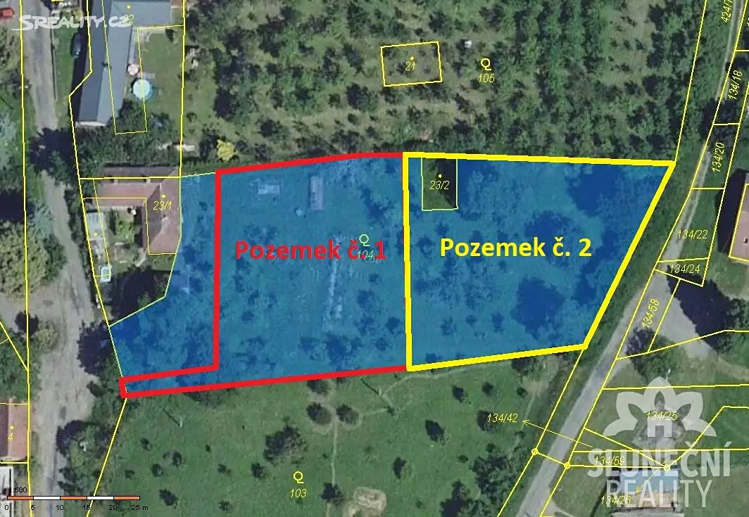 Prodej  stavebního pozemku 1 523 m², Hostějov, okres Uherské Hradiště