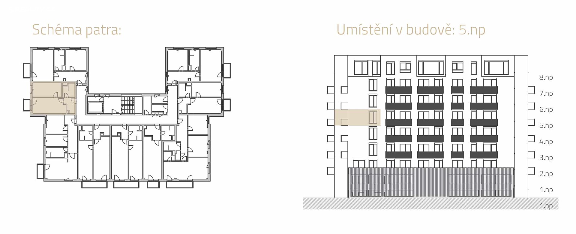 Pronájem bytu 2+kk 50 m², Příčná, Otrokovice