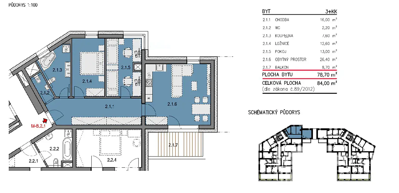 Prodej bytu 3+kk 78 m², Brno, okres Brno-město
