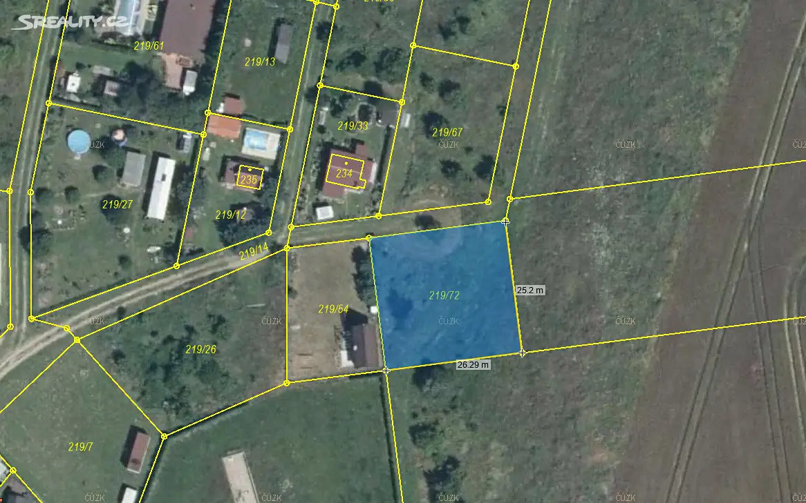 Prodej  stavebního pozemku 673 m², Chřenovice, okres Havlíčkův Brod