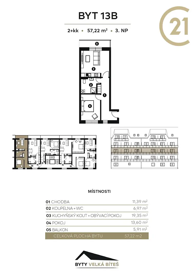 Prodej bytu 2+kk 52 m², Velká Bíteš, okres Žďár nad Sázavou