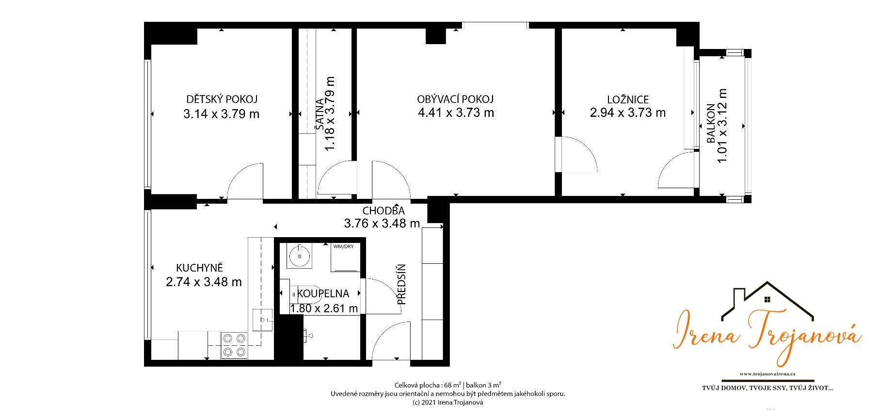 Prodej bytu 3+1 65 m², Tylova, Vlašim