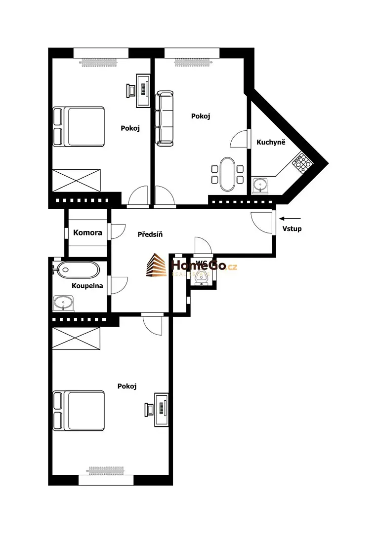 Pronájem bytu 3+kk 96 m², U gymnázia, Praha 4 - Nusle