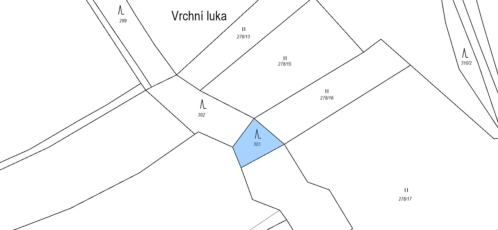 Prodej  lesa 845 m², Bouzov - Blažov, okres Olomouc