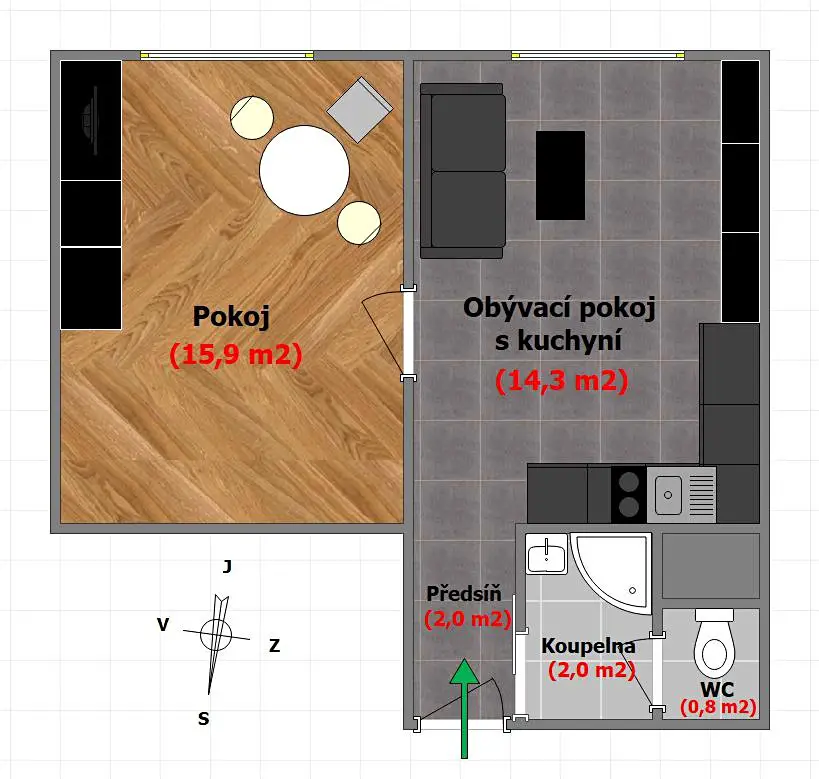 Pronájem bytu 2+kk 37 m², Tenisová, Praha 10 - Hostivař