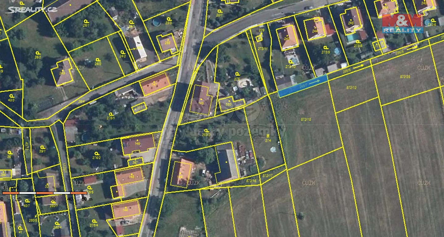 Prodej  stavebního pozemku 1 663 m², Rpety, okres Beroun