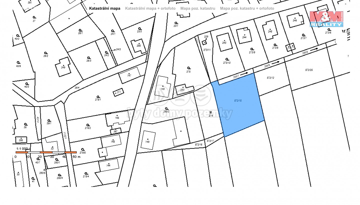 Prodej  stavebního pozemku 1 663 m², Rpety, okres Beroun