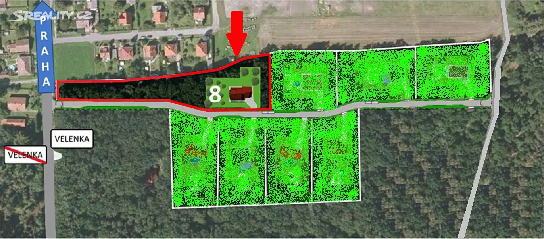 Prodej  stavebního pozemku 4 700 m², Hradištko, okres Nymburk