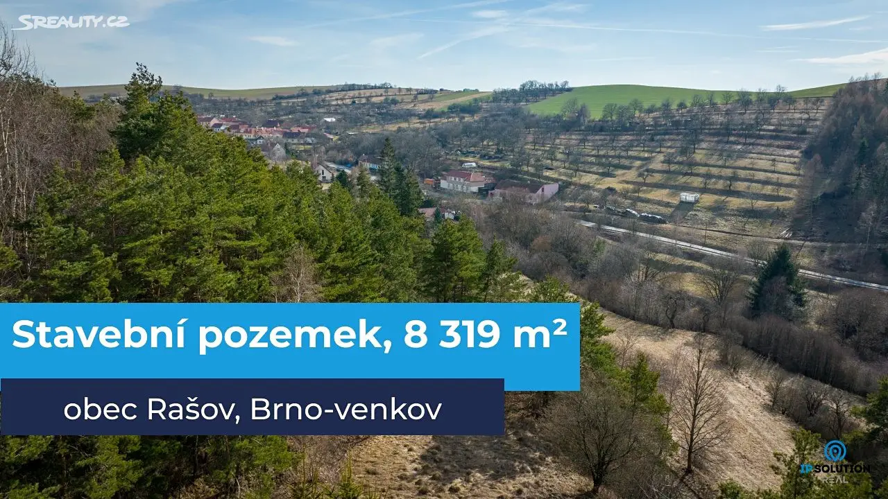 Prodej  stavebního pozemku 8 319 m², Rašov, okres Brno-venkov