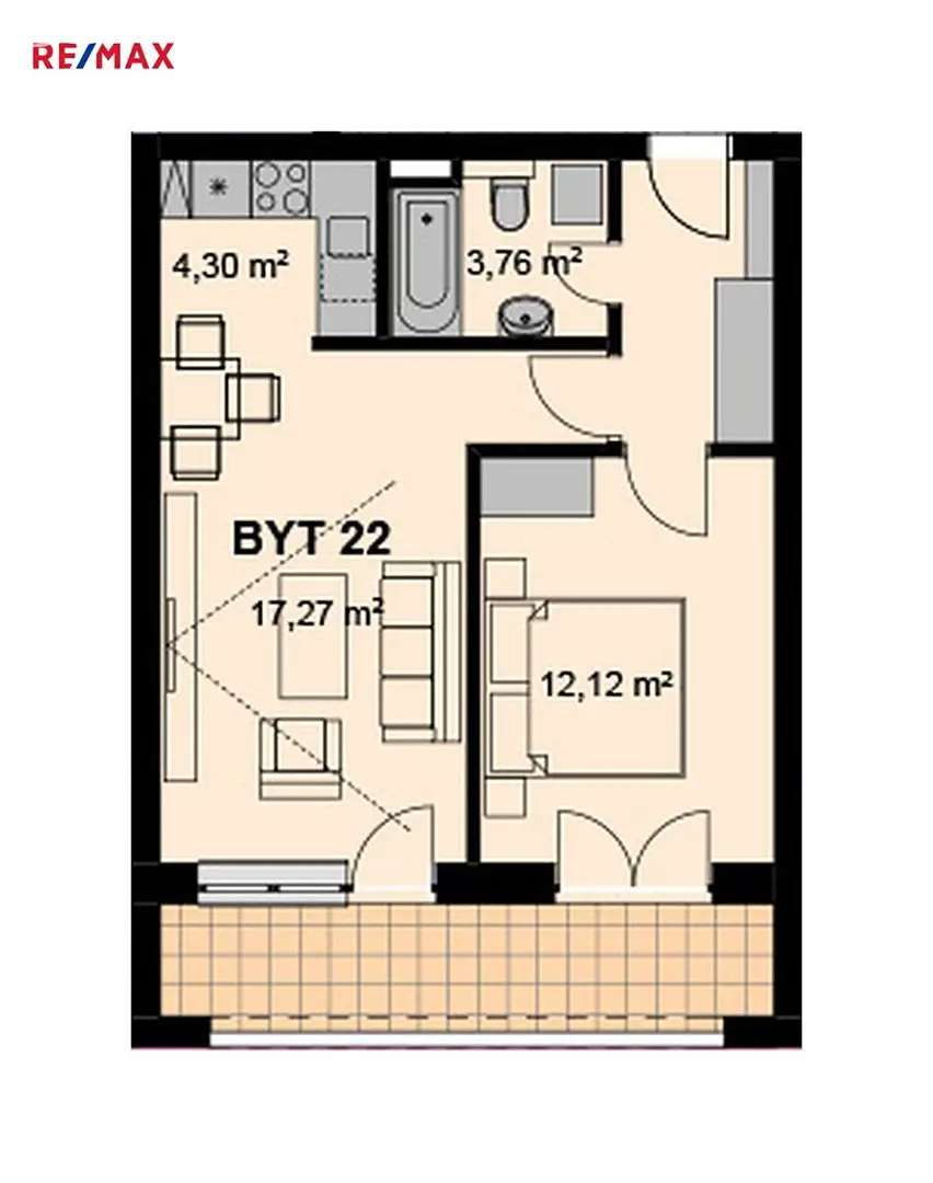 Pronájem bytu 2+kk 44 m², Václavská, Chrudim - Chrudim II
