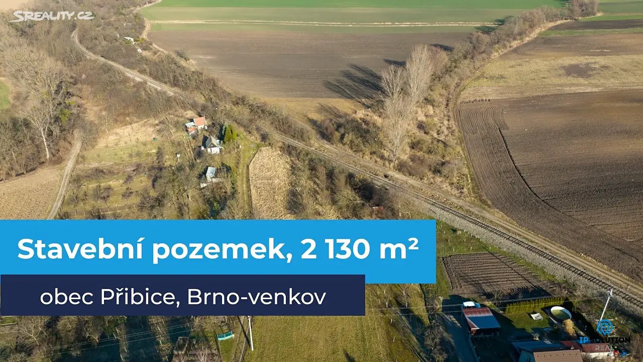 Prodej  stavebního pozemku 2 130 m², Přibice, okres Brno-venkov