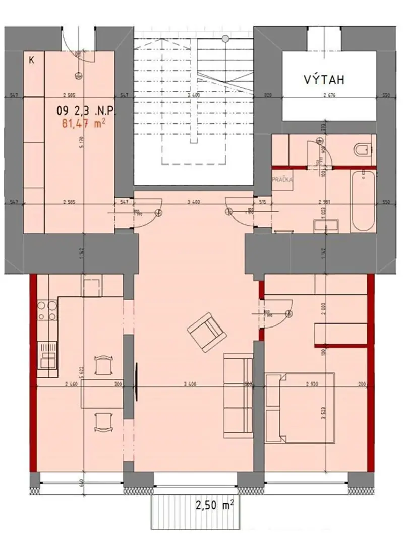 Prodej bytu 2+kk 84 m², Teplická, Hranice - Hranice I-Město