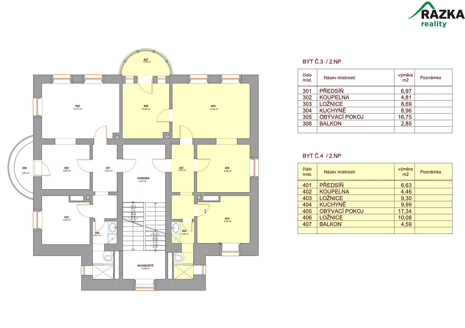 Pronájem bytu 3+1 63 m², Zámecká, Planá