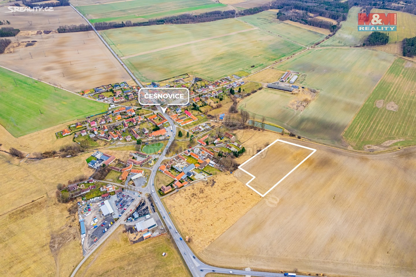 Prodej  stavebního pozemku 20 202 m², Pištín - Češnovice, okres České Budějovice