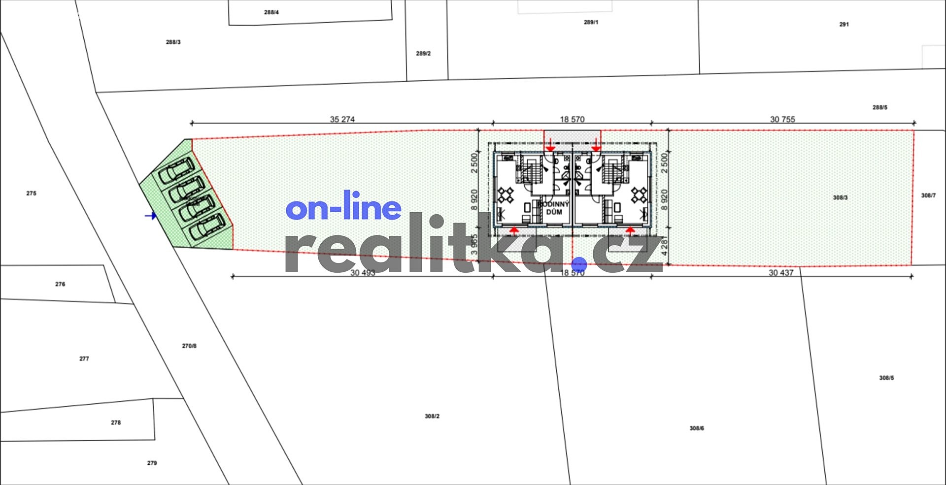 Prodej  stavebního pozemku 1 329 m², U Veselských, Staré Hodějovice