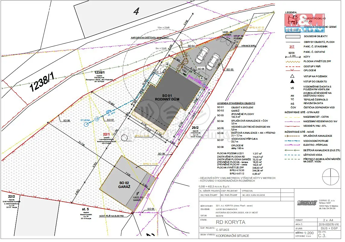 Prodej  stavebního pozemku 1 217 m², Koryta, okres Plzeň-sever