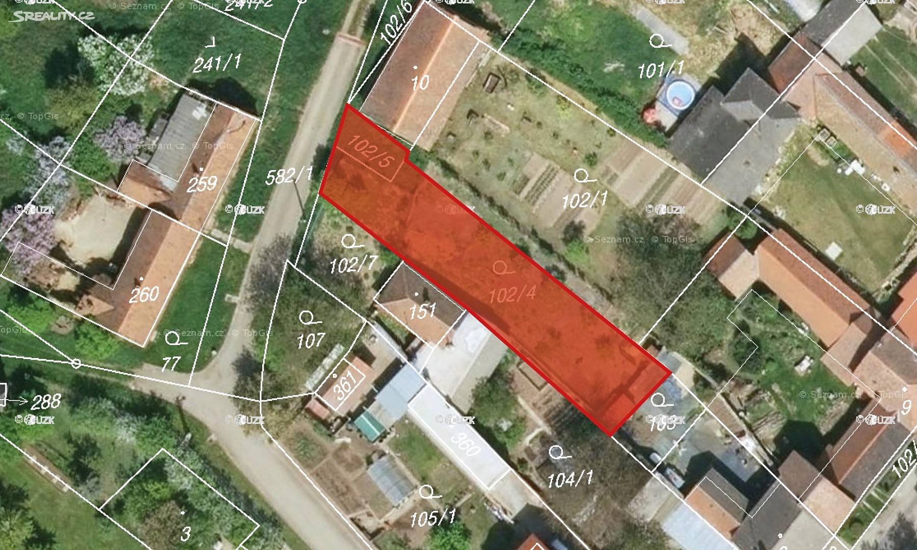 Prodej  stavebního pozemku 434 m², Kučerov, okres Vyškov