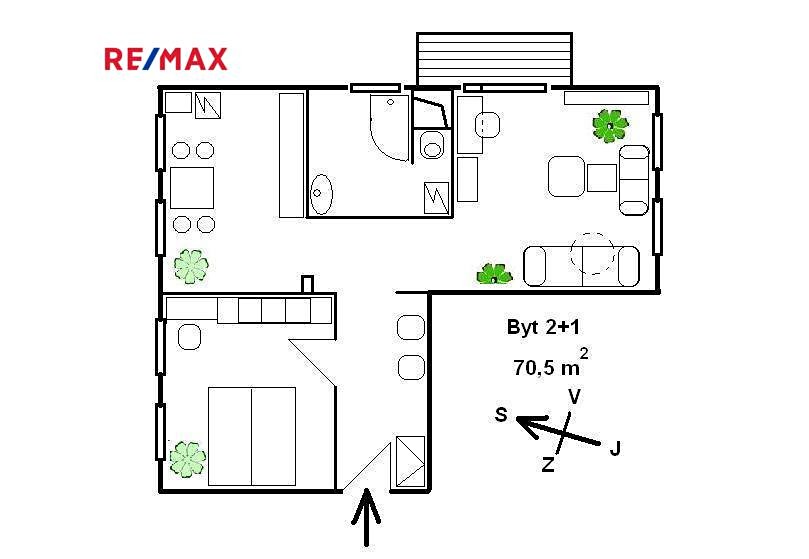 Pronájem bytu 2+1 71 m², Jižní Svahy, Vejprnice