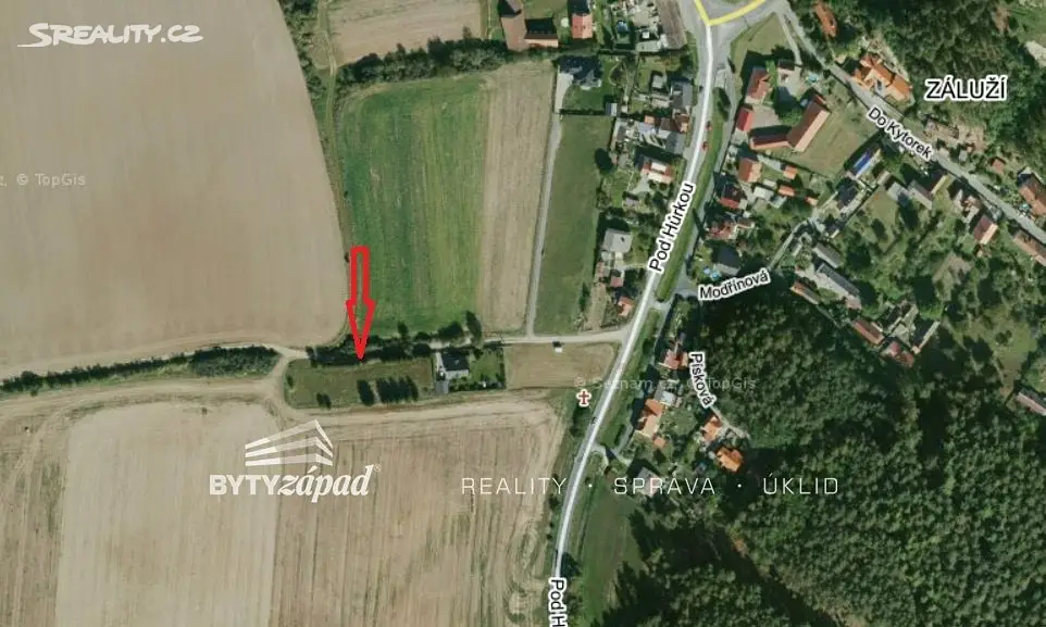 Prodej  stavebního pozemku 964 m², Třemošná - Záluží, okres Plzeň-sever