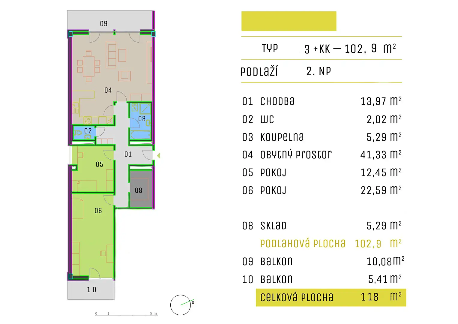 Prodej bytu 3+kk 102 m², K. Čapka, Jevíčko
