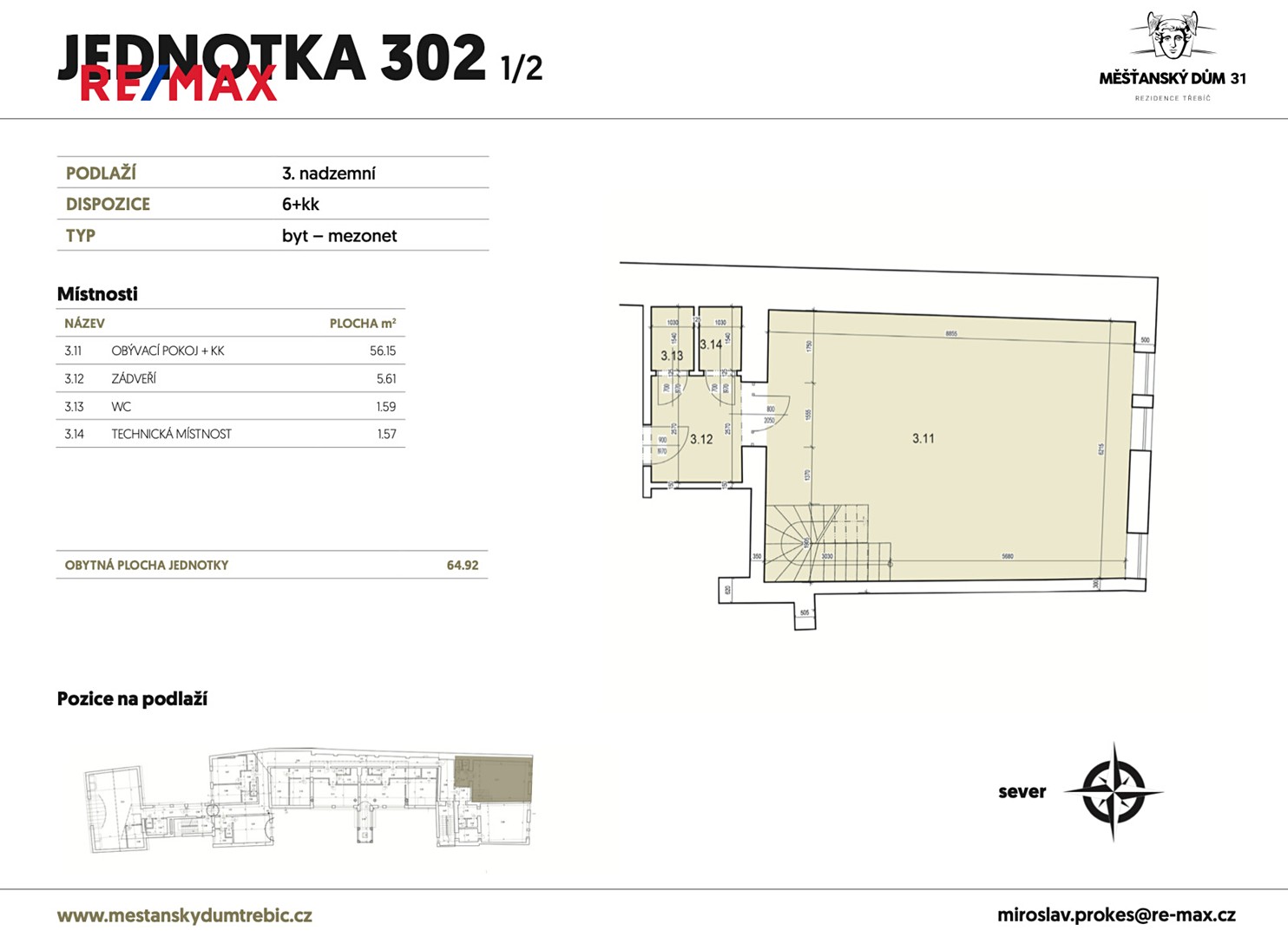Prodej bytu 6 pokojů a více 112 m² (Mezonet), Karlovo nám., Třebíč - Vnitřní Město