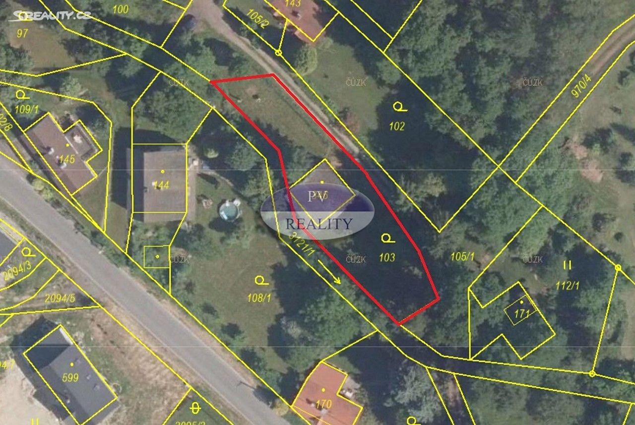 Prodej  stavebního pozemku 672 m², Jablonné v Podještědí - Heřmanice v Podještědí, okres Liberec
