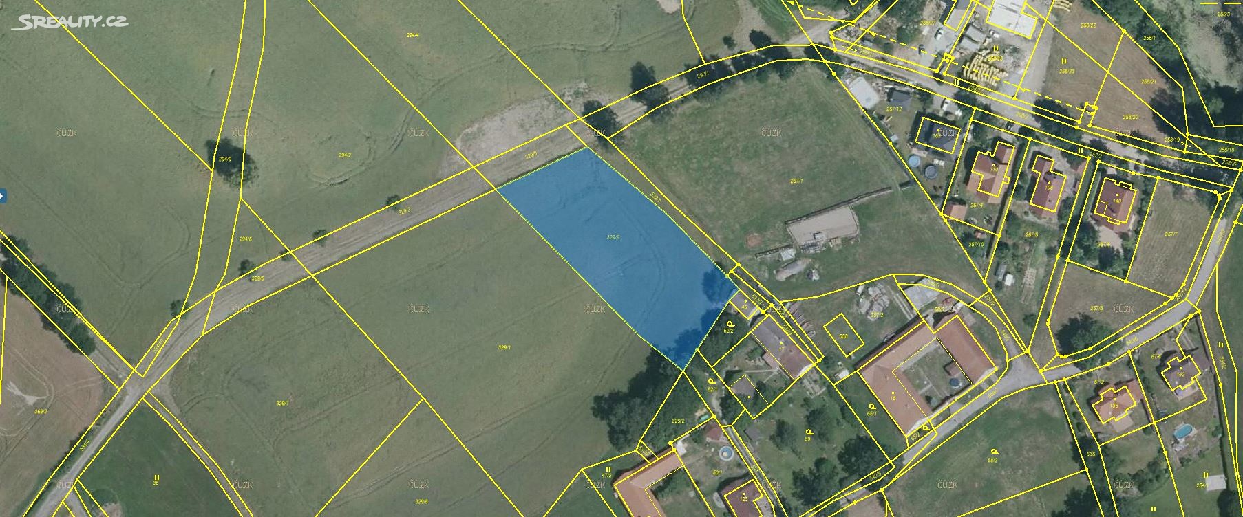 Prodej  stavebního pozemku 3 504 m², Jindřichův Hradec - Horní Žďár, okres Jindřichův Hradec