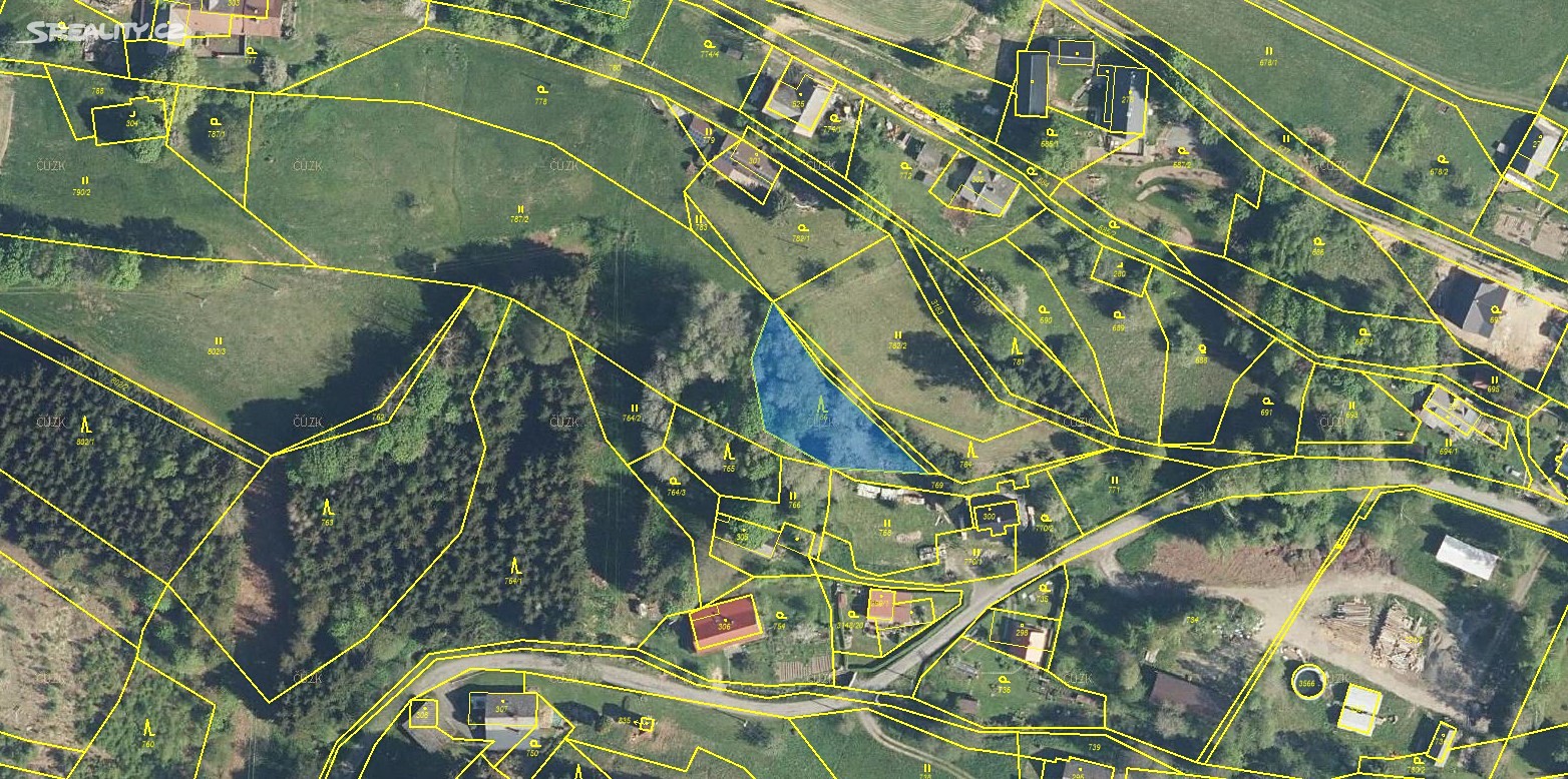 Prodej  lesa 896 m², Výprachtice, okres Ústí nad Orlicí