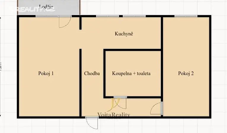 Pronájem bytu 2+1 42 m², Sokolská, Loštice