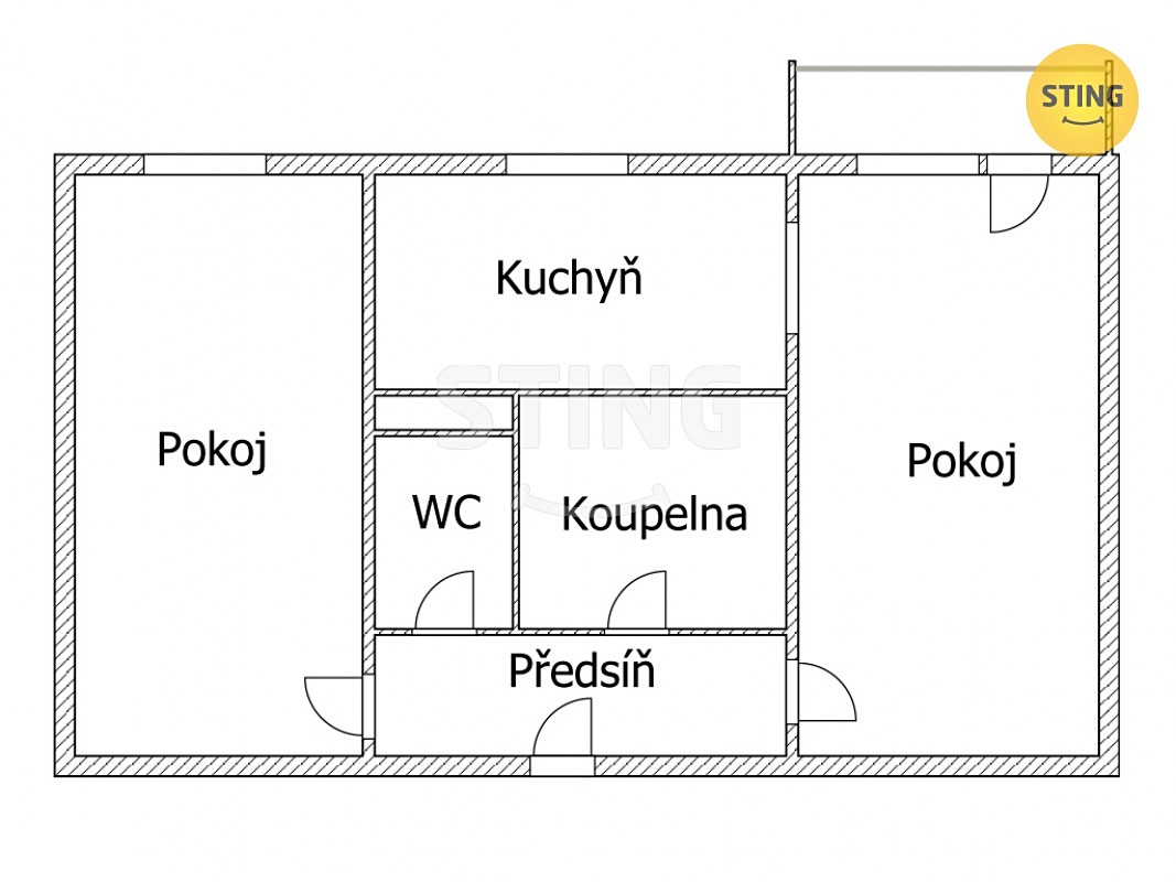 Pronájem bytu 2+1 54 m², Nezvalova, Žďár nad Sázavou